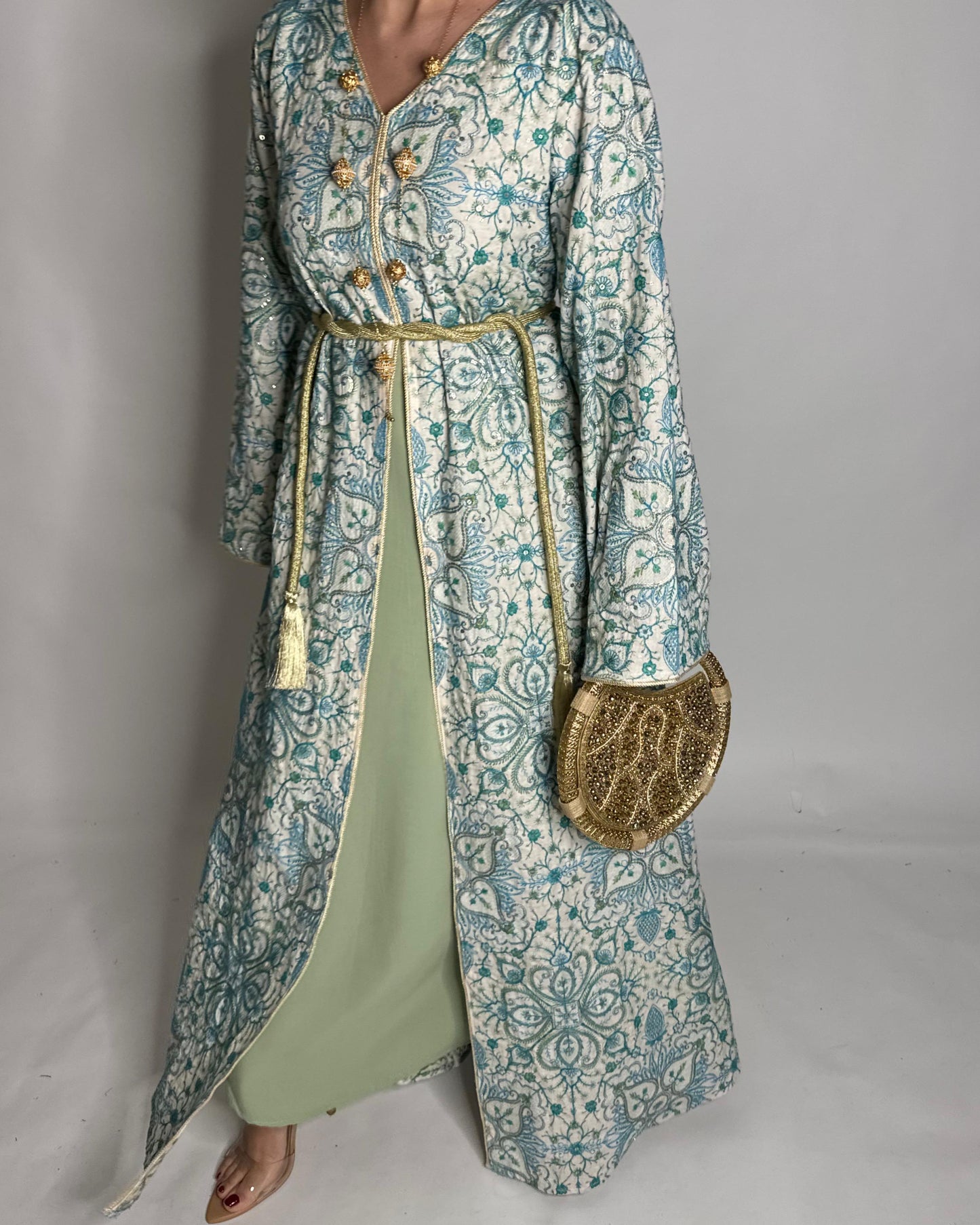 A359- Ramadan/Eid Embroidered Pattern Jalabiya Set