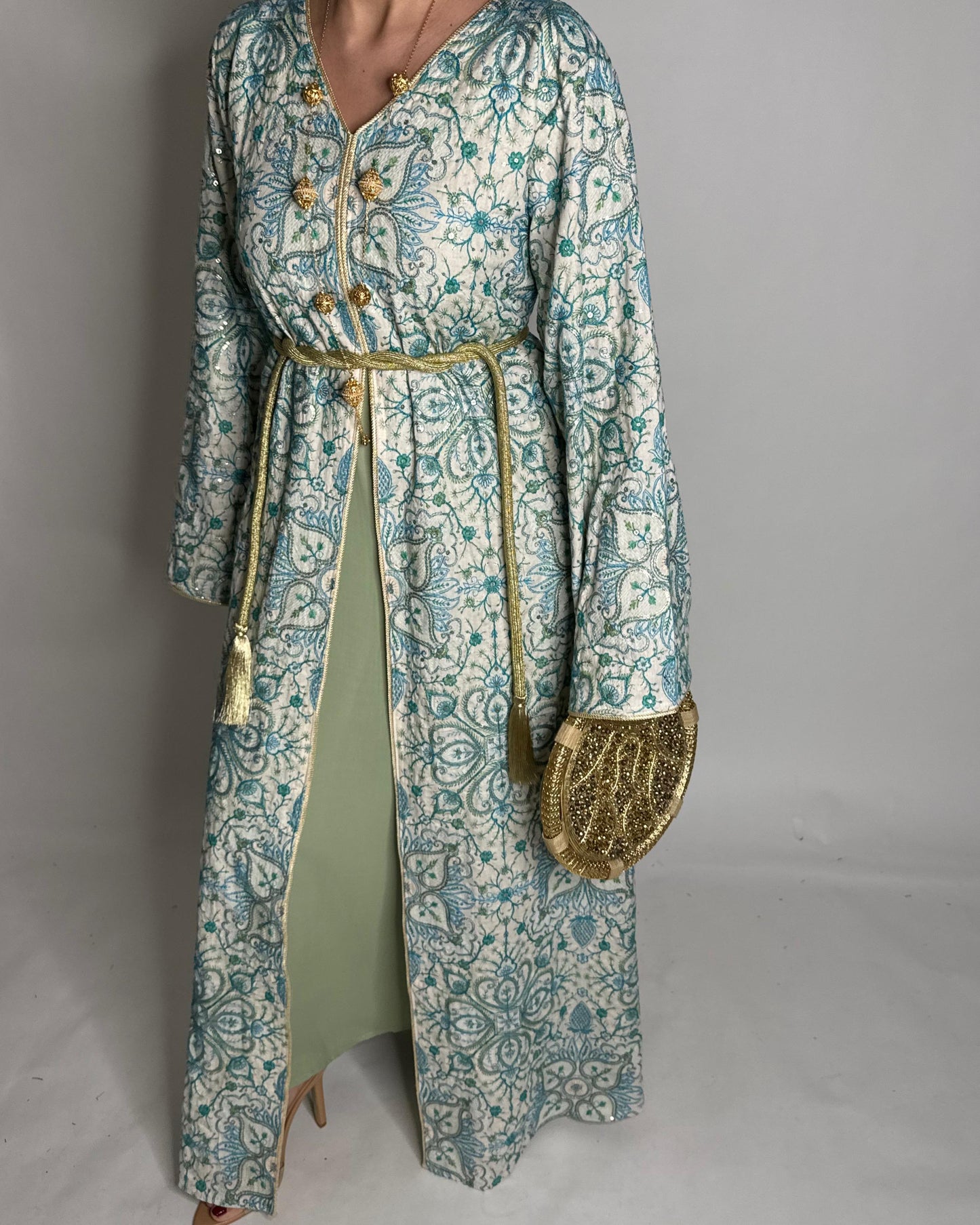 A359- Ramadan/Eid Embroidered Pattern Jalabiya Set