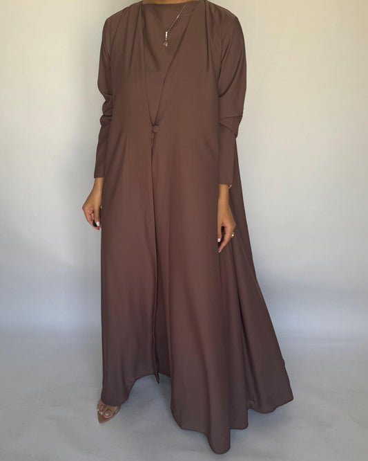 A413 - Brown Daily Summery Abaya, Dress & Shaila