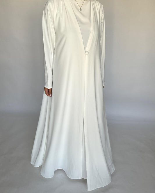 A409 - Off-White Daily Summery Abaya, Dress & Shaila