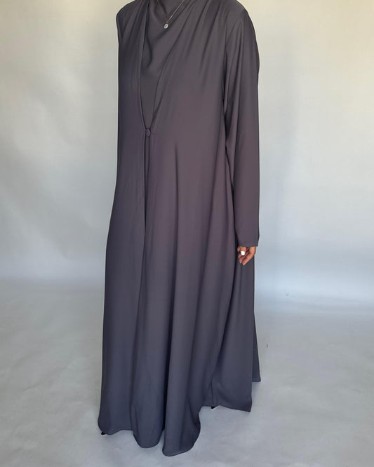 A406 - Gray Daily Summery Abaya, Dress & Shaila