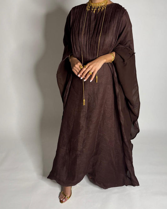 A540 - Brown Occasion Jalabiya (READY TO SHIP)