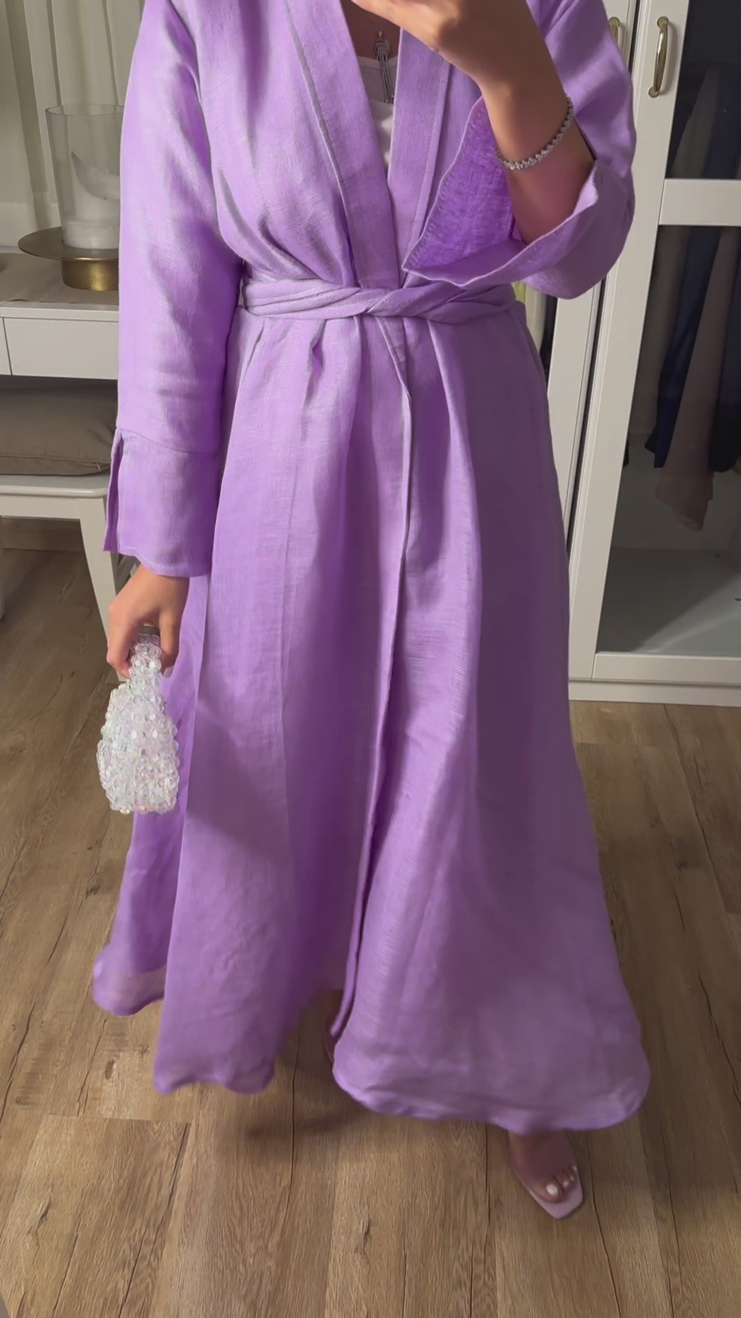 Purple Linen Summer Dress (READY TO SHIP)
